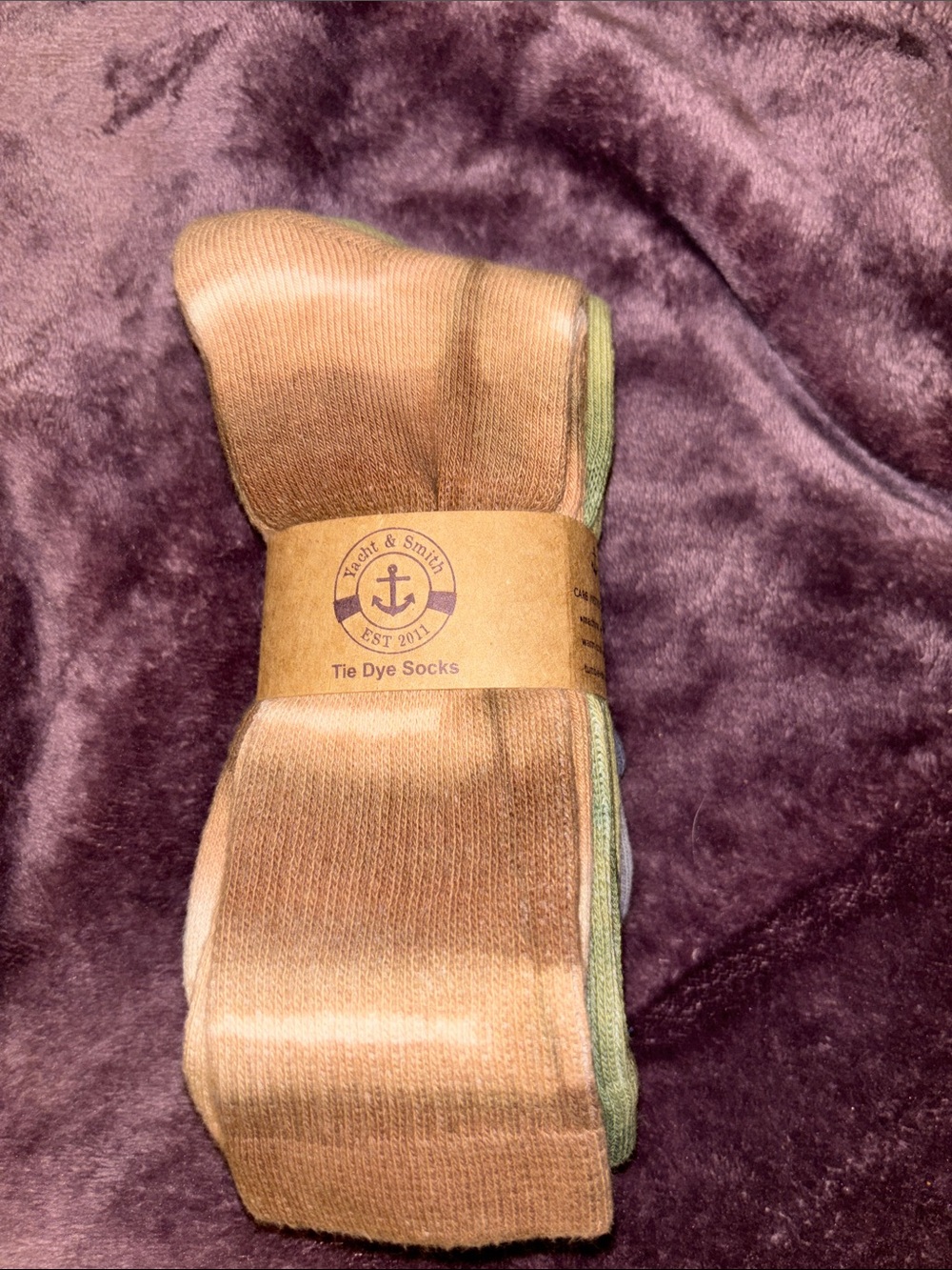 Yacht & Smith Tie-Dye Crew Socks - 3 Pack